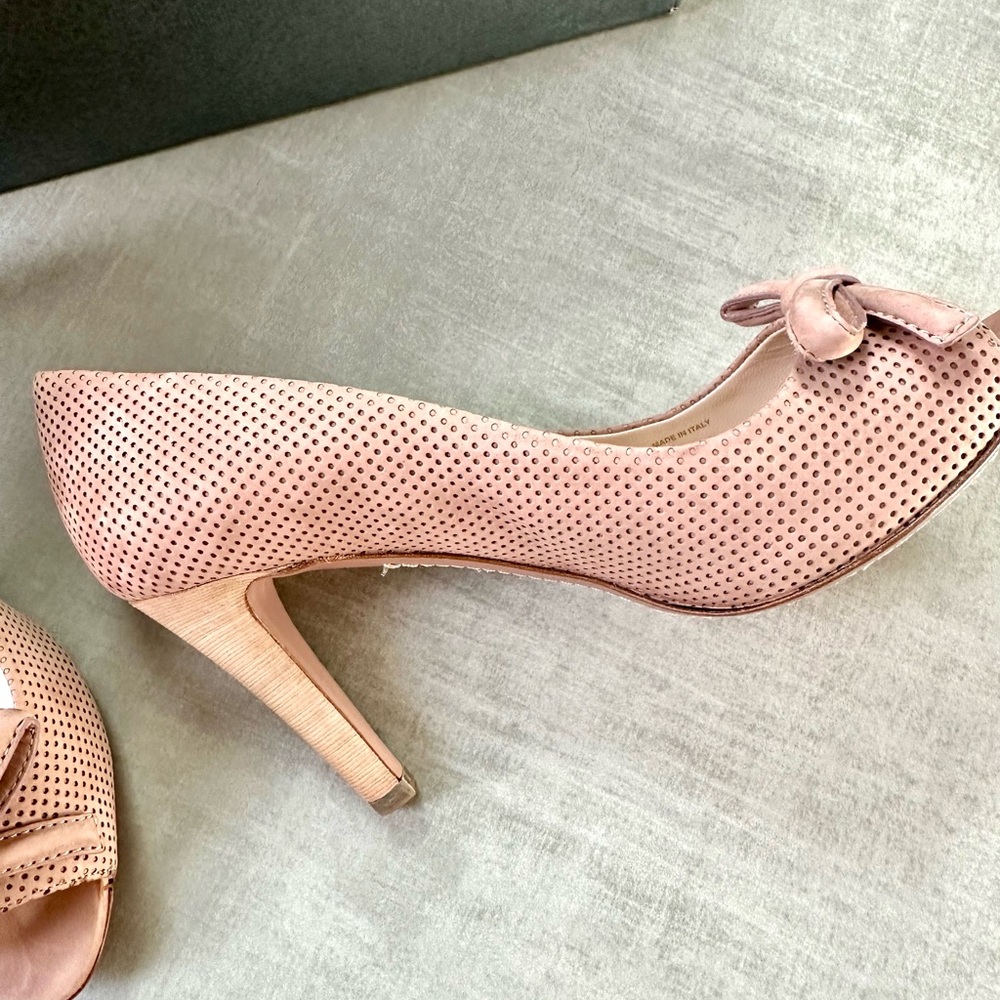 Prada Peep Toe Suede Heels - Picture 3 of 8